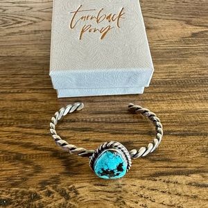 Turnback Pony Genuine Turquoise Cuff Bracelet